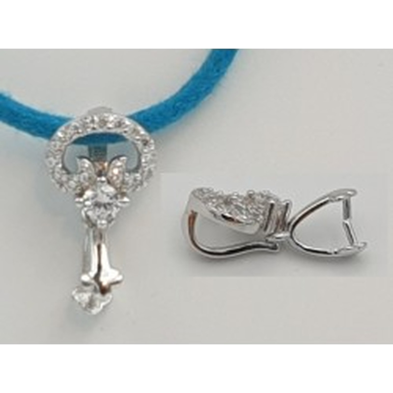 Steigbügel, Anhängeröse, 925 Silber, Strass