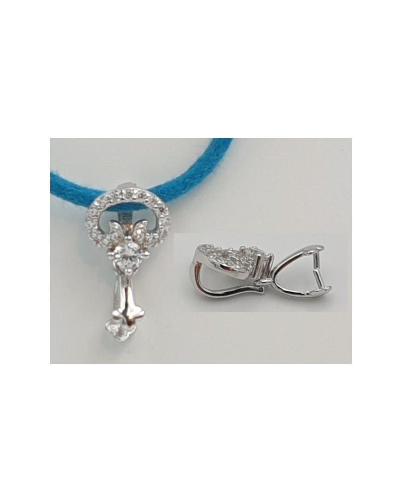 Steigbügel, Anhängeröse, 925 Silber, Strass
