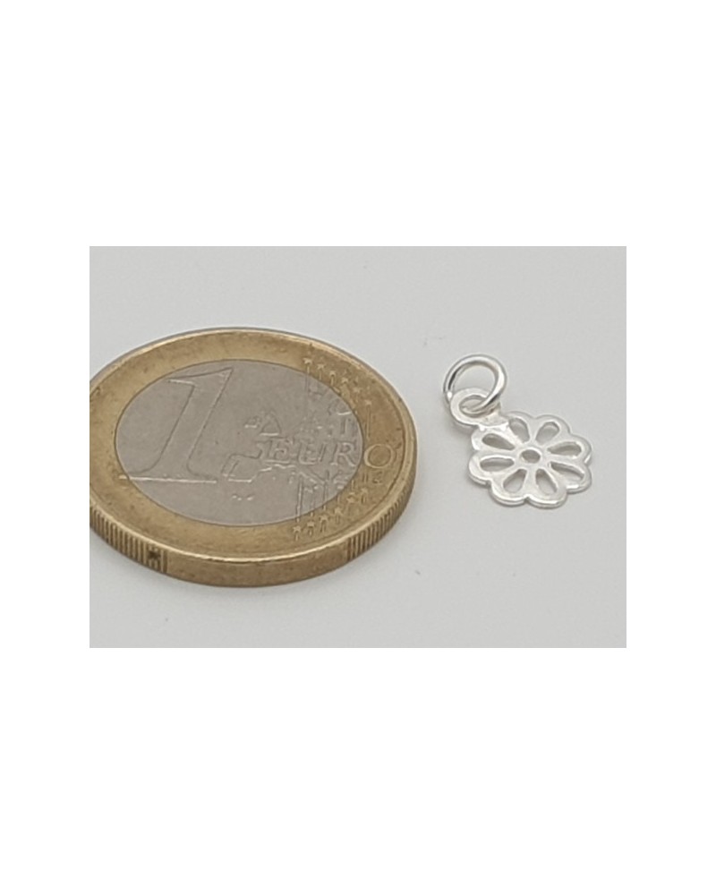 Charm Blume 14mm, 925 Silber