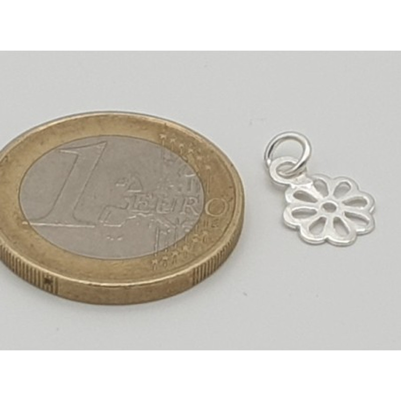 Charm Blume 14mm, 925 Silber