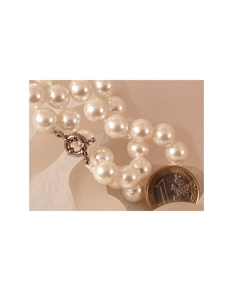 Shellperlen (Muschelkernperle) Kette 12mm/49cm