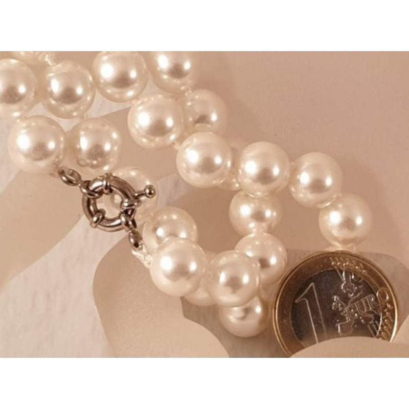 Shellperlen (Muschelkernperle) Kette 12mm/49cm
