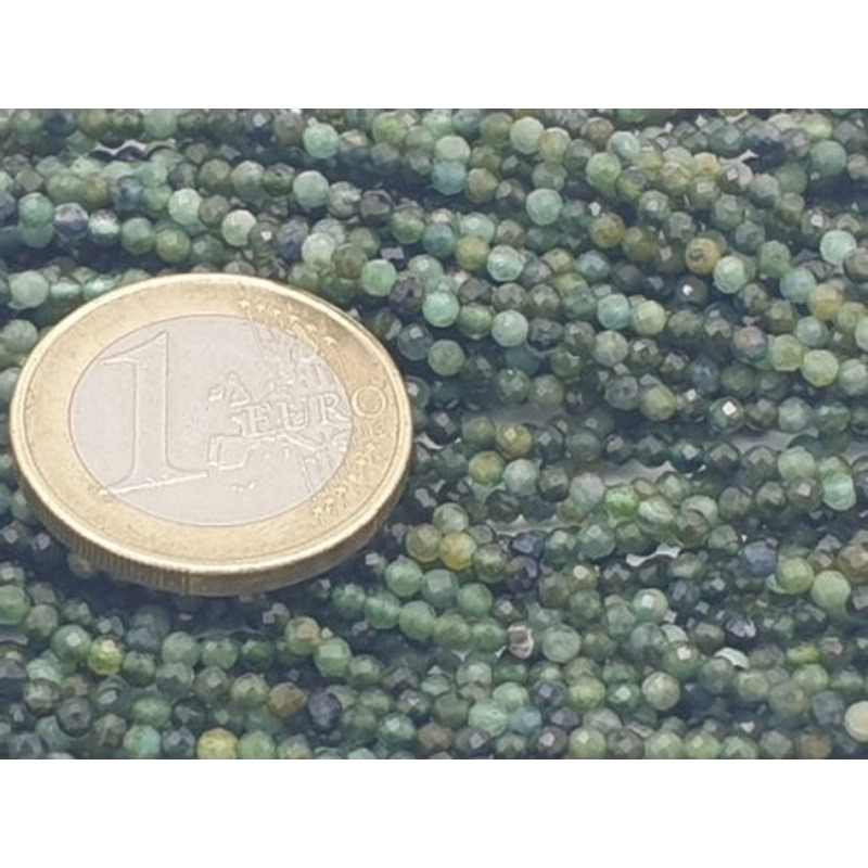grüne Turmalinkette facettiert 2mm