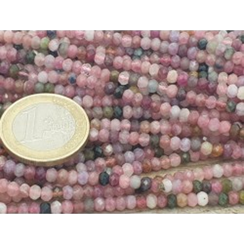 Turmalinkette Rondell facettiert 3x2mm 2