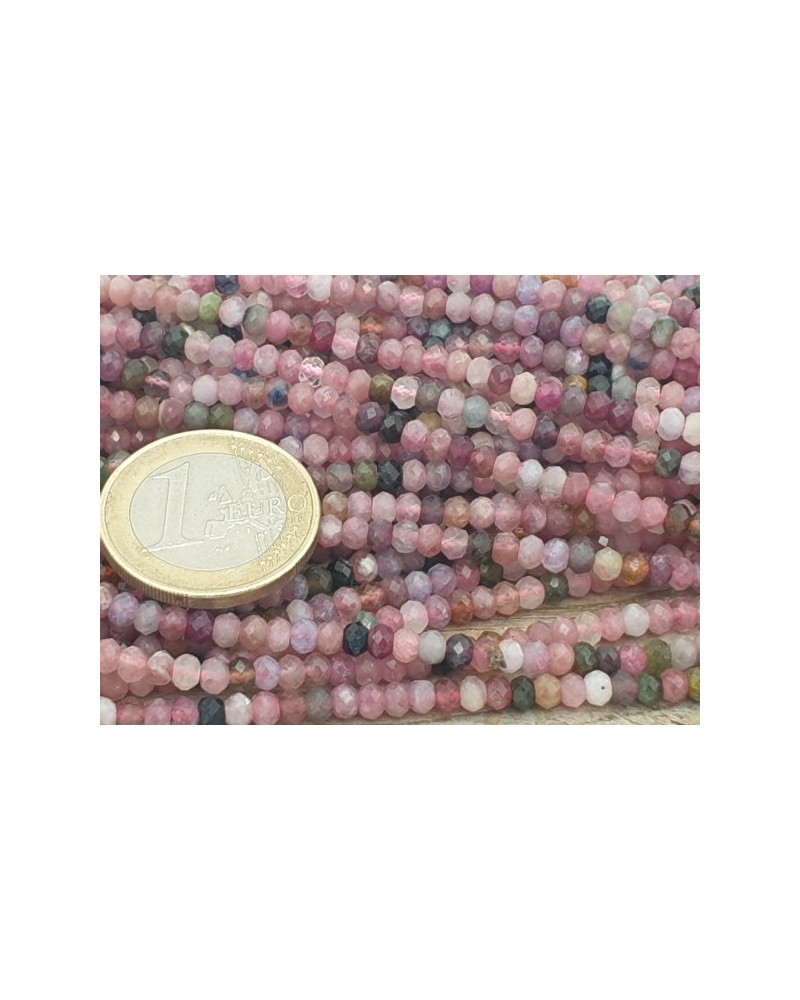 Turmalinkette Rondell facettiert 3x2mm