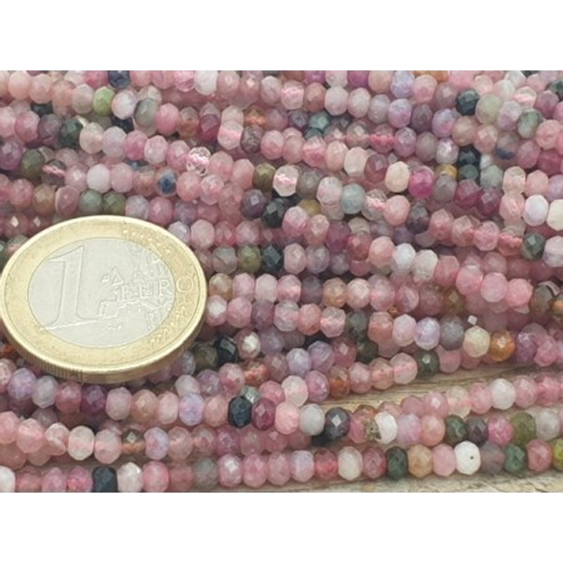 Turmalinkette Rondell facettiert 3x2mm