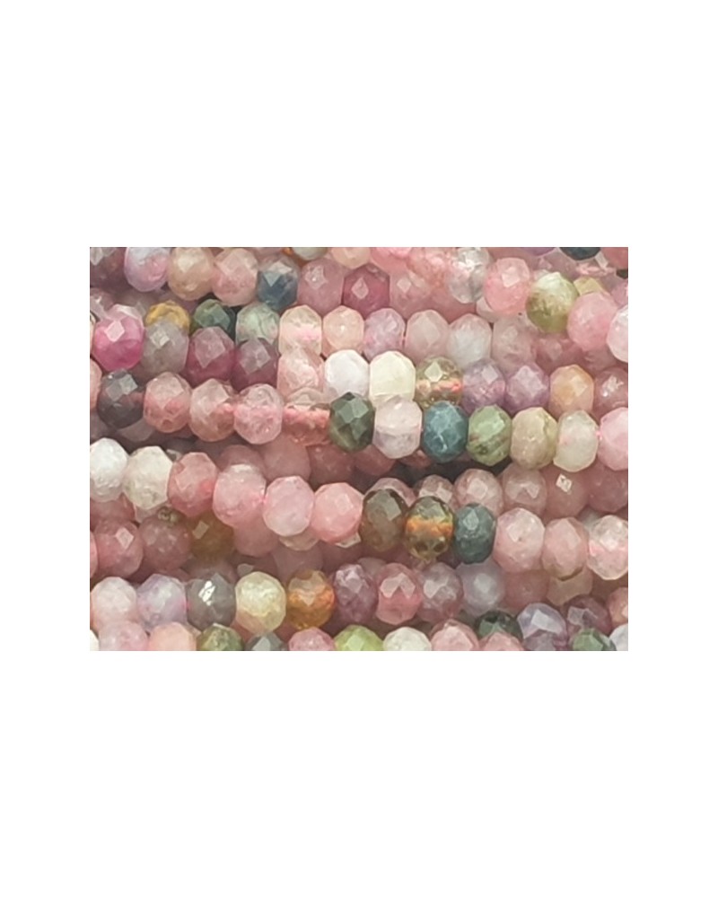 Turmalinkette Rondell facettiert 3x2mm