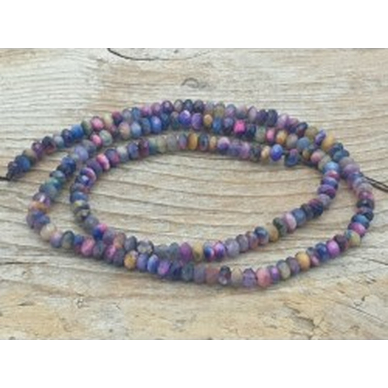 Tigeraugekette multicolor facettiert 4x2mm 2