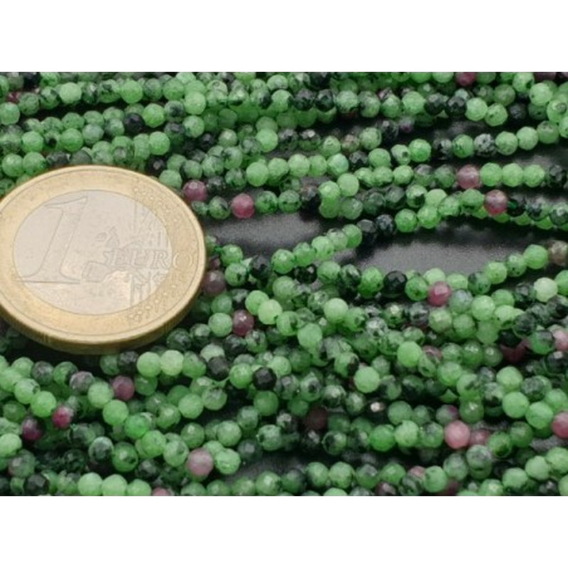 Rubin Zoisitkette 2mm facettiert