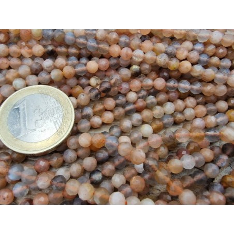 Mondsteintkette facettiert 4mm