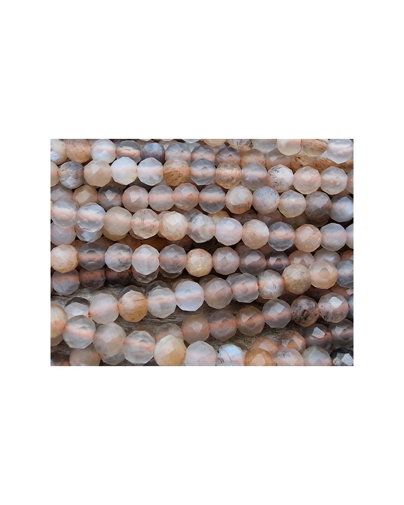 Mondsteintkette facettiert 3mm