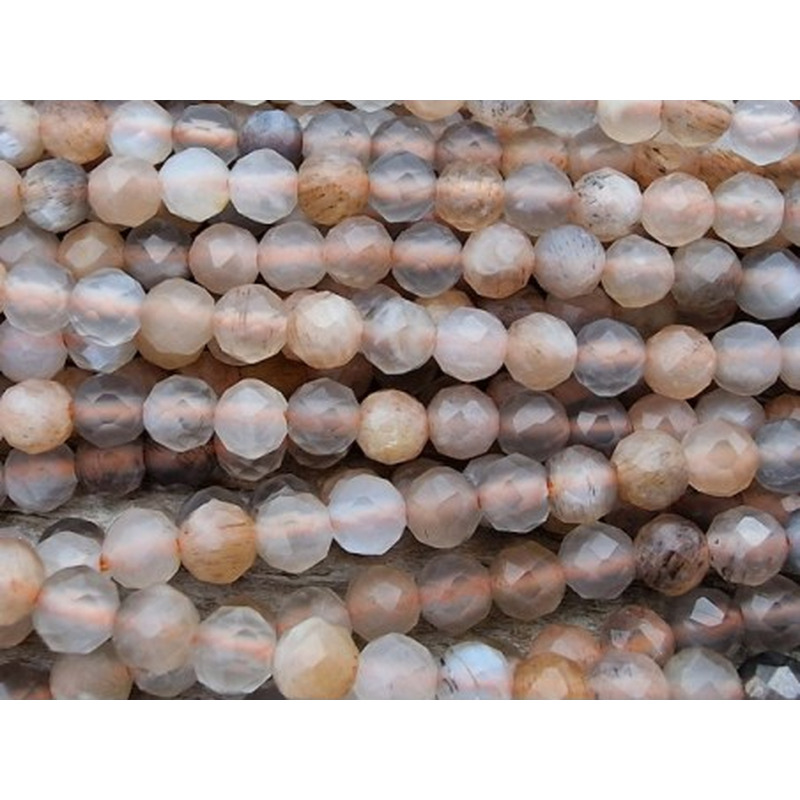 Mondsteintkette facettiert 3mm