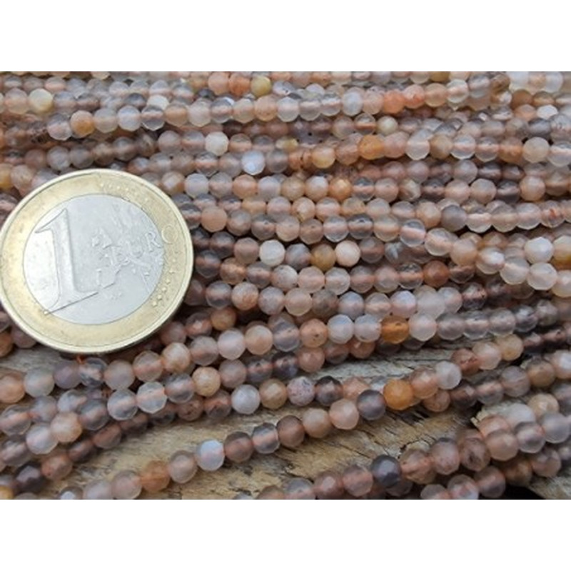 Mondsteintkette facettiert 3mm