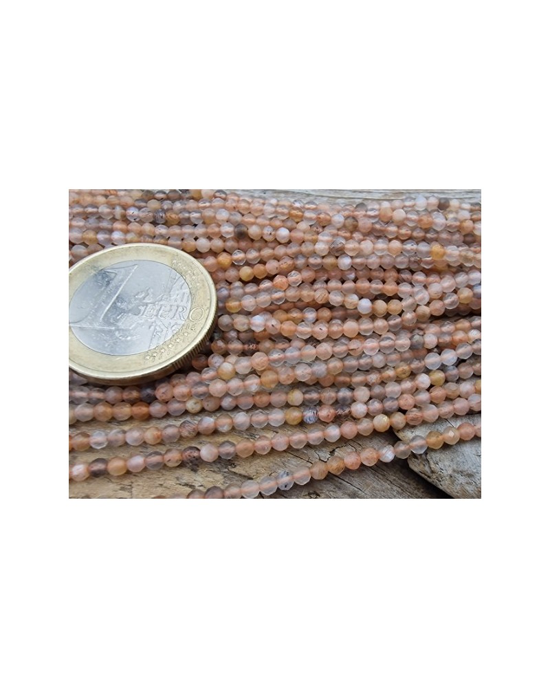 Mondsteintkette facettiert 2mm
