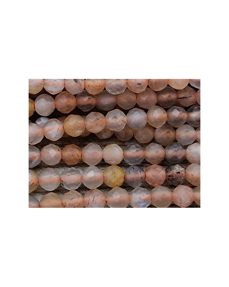 Mondsteintkette facettiert 2mm