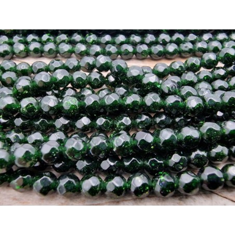grüne Goldflusskette facettiert 4mm
