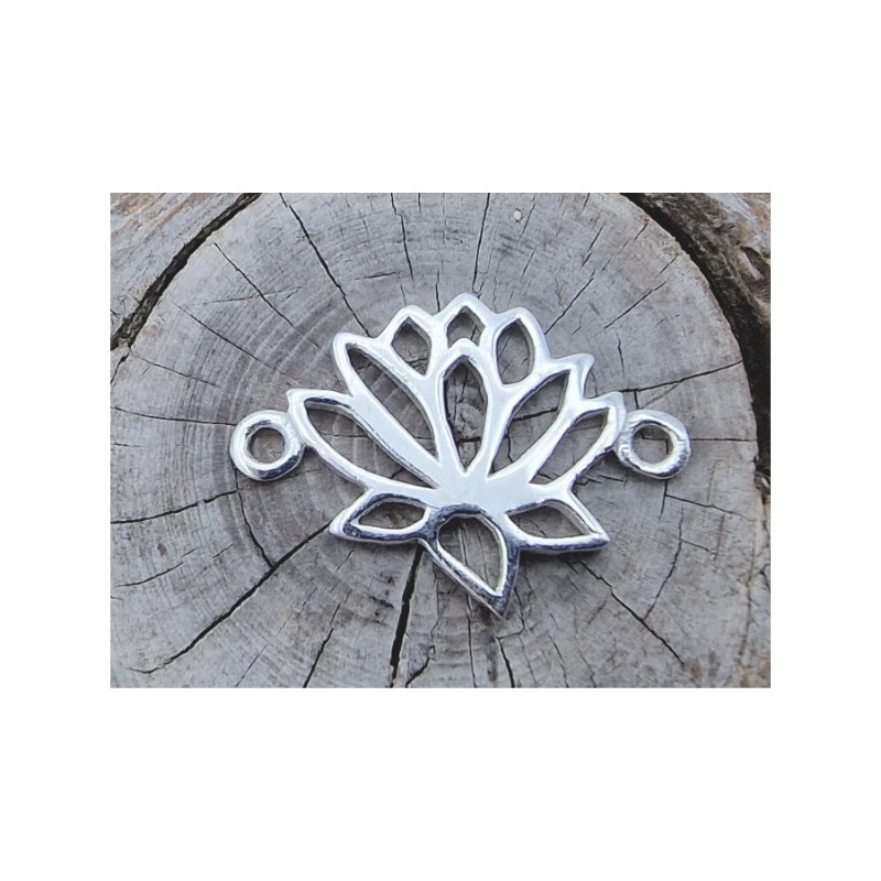 Zwischenteil-Link Lotusblüte 13x18mm, 925 Silber