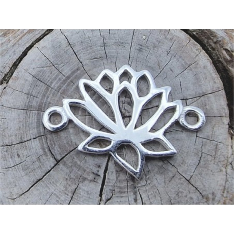 Zwischenteil-Link Lotusblüte 13x18mm, 925 Silber