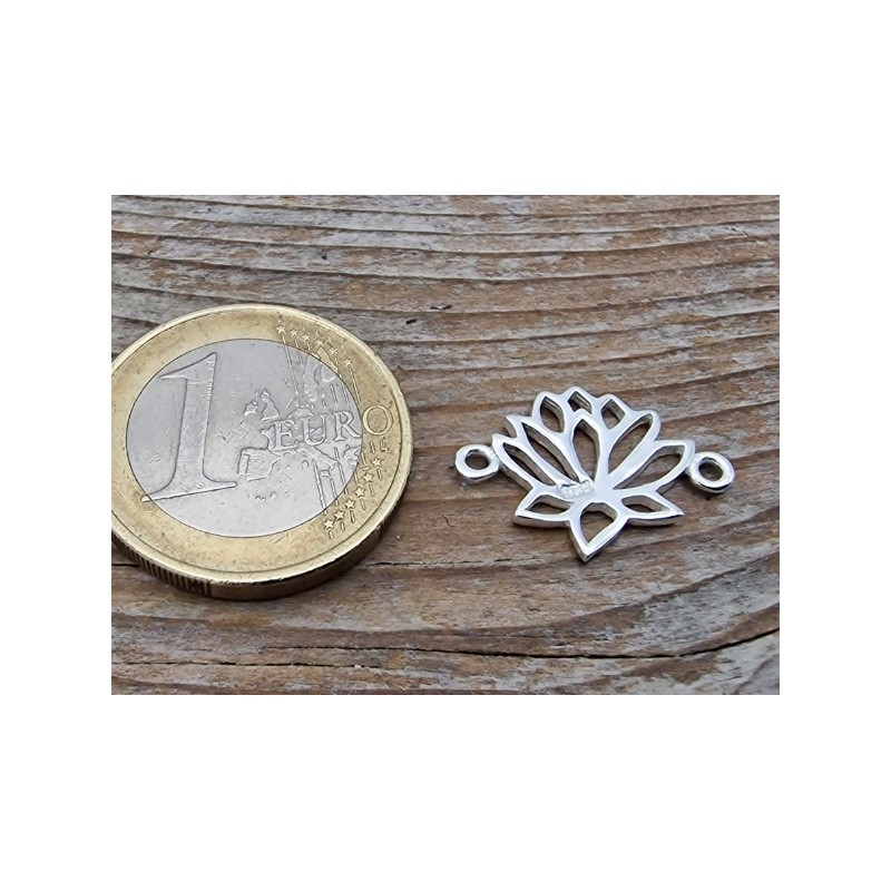 Zwischenteil-Link Lotusblüte 13x18mm, 925 Silber