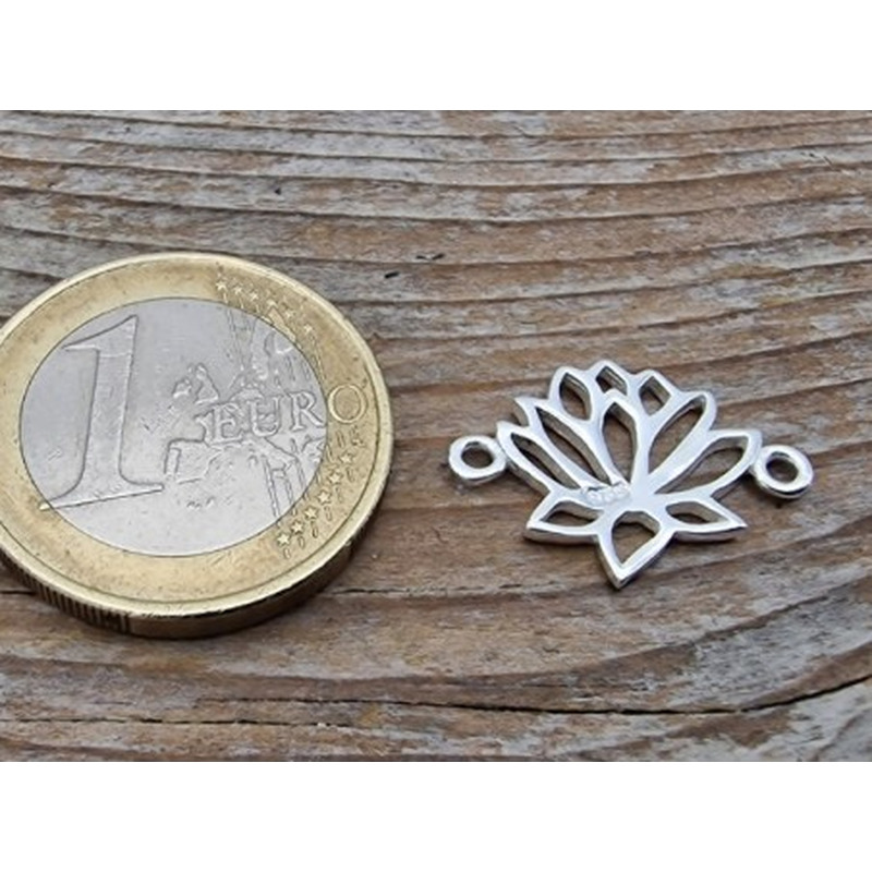 Zwischenteil-Link Lotusblüte 13x18mm, 925 Silber