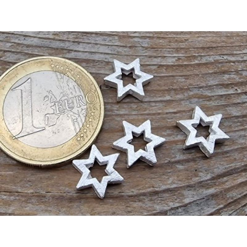 Zwischenteil, Stern 9x2mm, 925 Silber