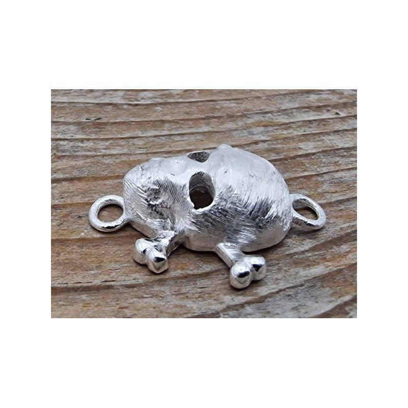 Zwischenteil-Link Totenkopf 16x21mm, 925 Silber