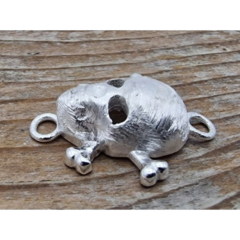 Zwischenteil-Link Totenkopf 16x21mm, 925 Silber