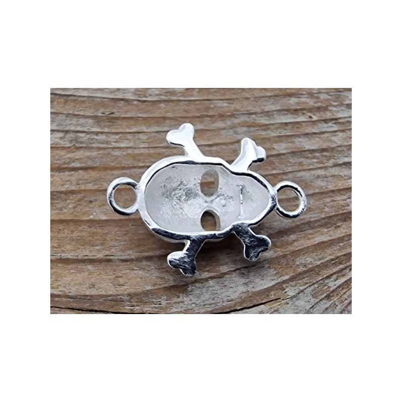 Zwischenteil-Link Totenkopf 16x21mm, 925 Silber