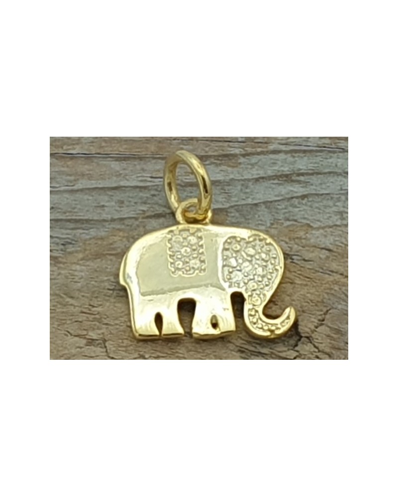 Charm Elefant 12x13mm, 925 Silber vergoldet