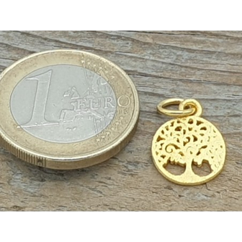 Lebensbaum 11mm, 925 Silber vergoldet