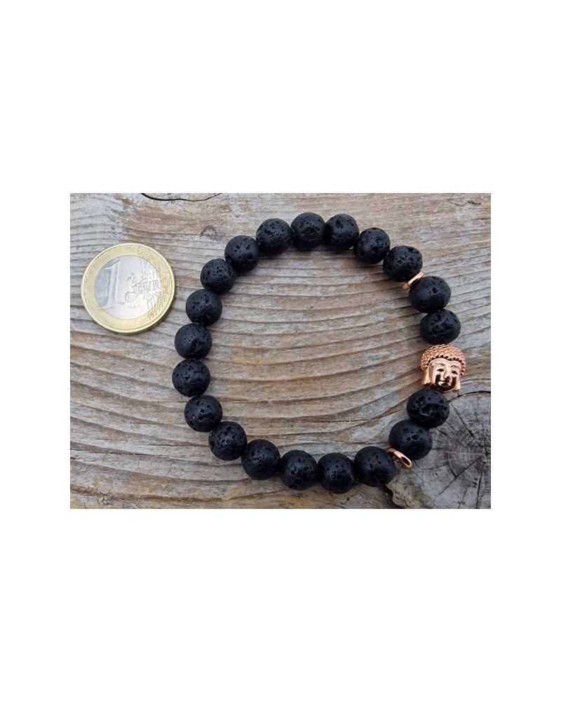 Lava Armband mit Buddhakopf 8mm