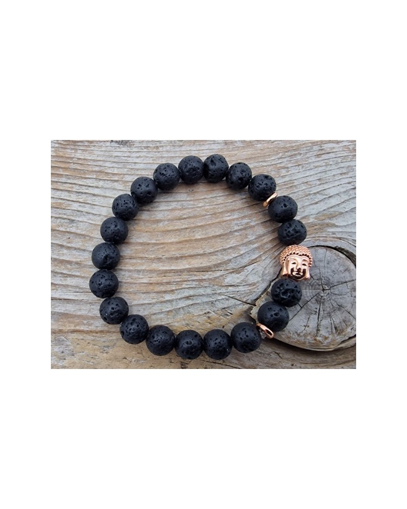 Lava Armband mit Buddhakopf 8mm