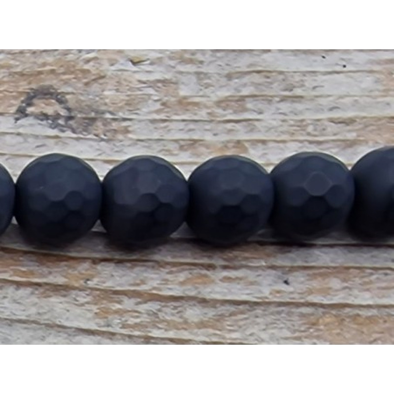 Onyxkette matt facettiert 6mm