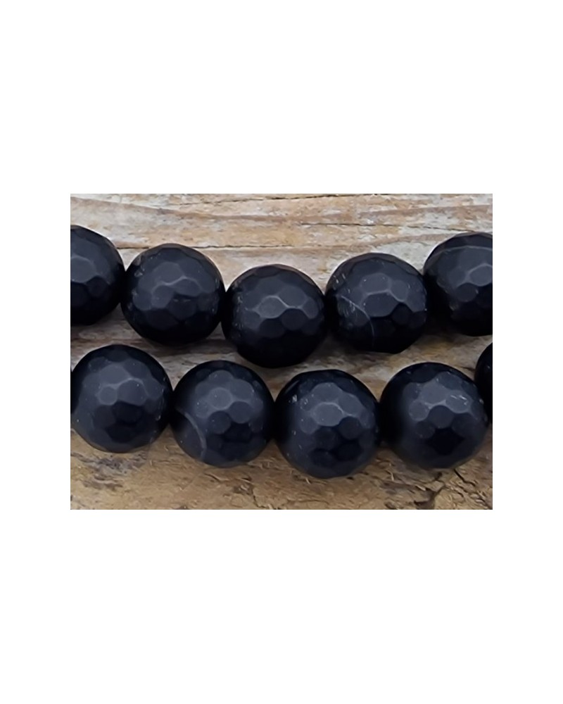 Onyxkette matt facettiert 8mm