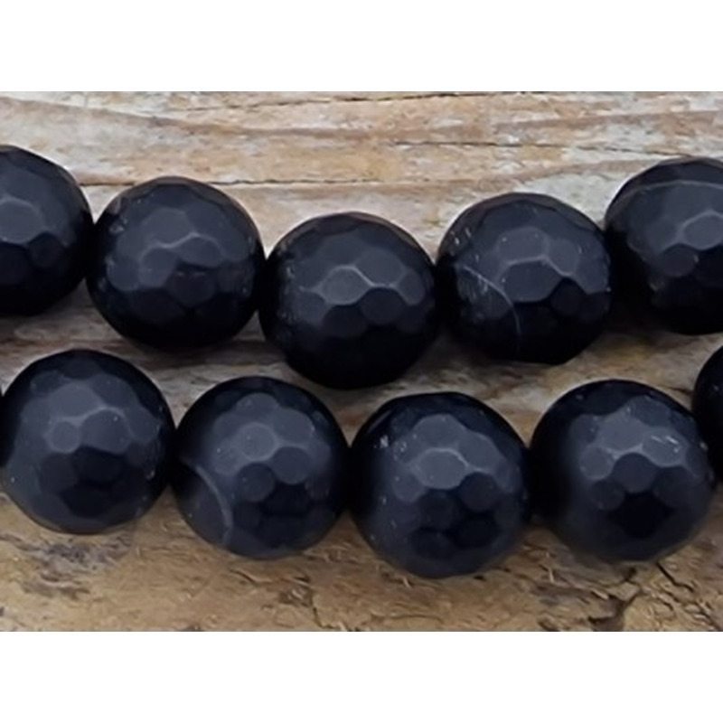 Onyxkette matt facettiert 8mm