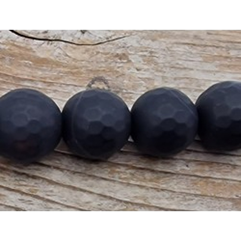 Onyxkette matt facettiert 12mm