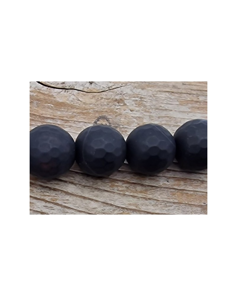 Onyxkette matt facettiert 12mm