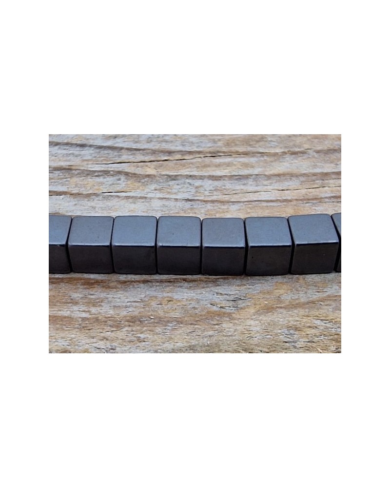 Blutsteinkette (Hämatit) matt 4x4mm