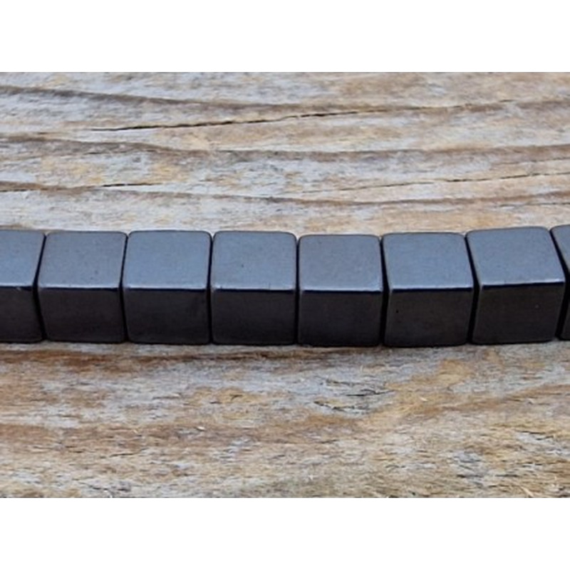 Blutsteinkette (Hämatit) matt 4x4mm