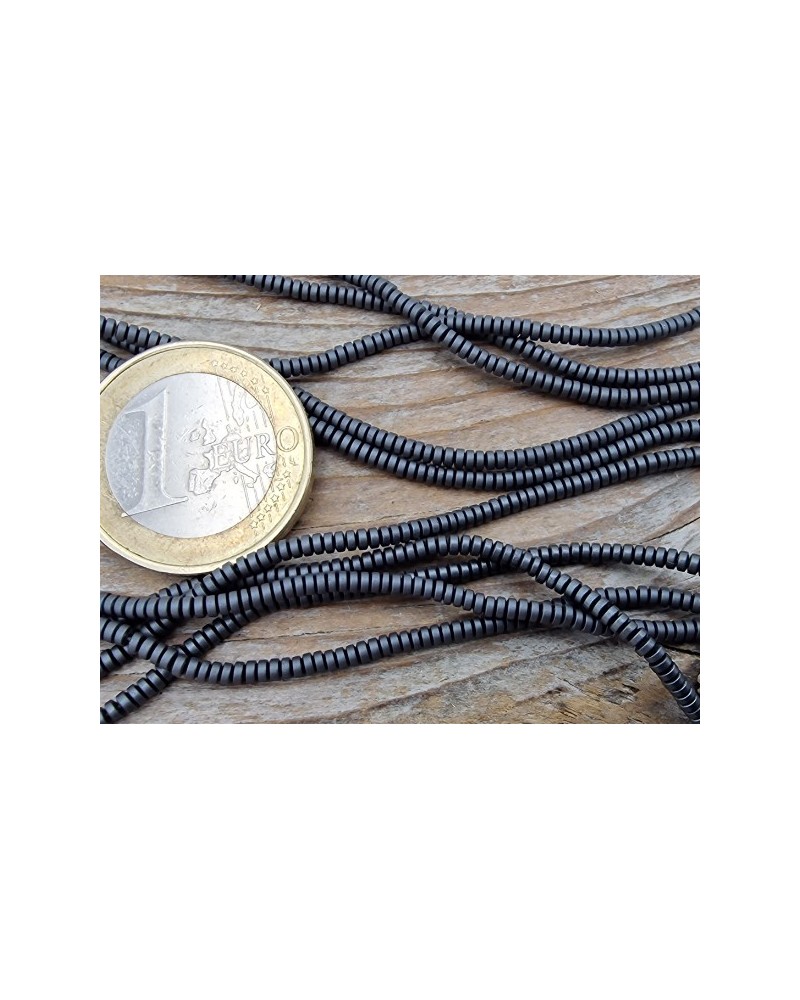 Blutsteinkette (Hämatit) matt 2x1mm