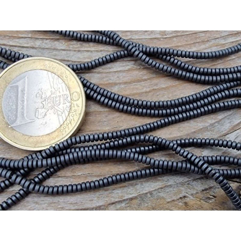 Blutsteinkette (Hämatit) matt 2x1mm