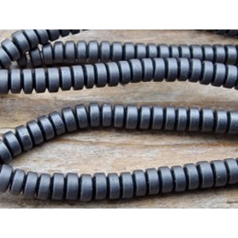 Blutsteinkette (Hämatit) matt 2x1mm