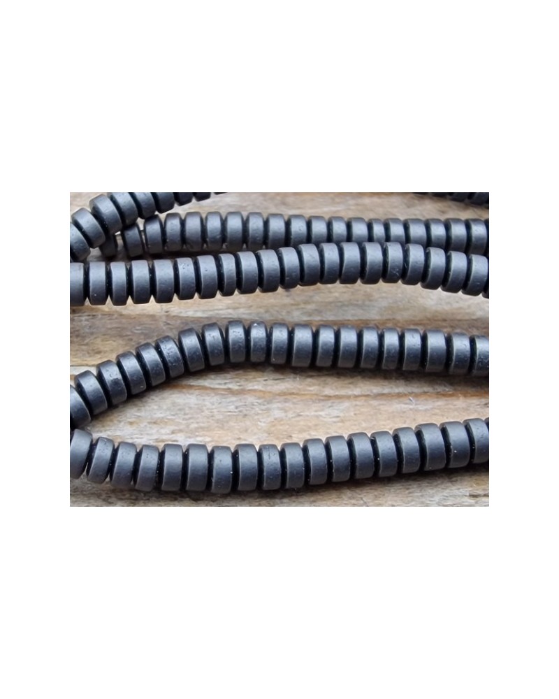 Blutsteinkette (Hämatit) matt 2x1mm