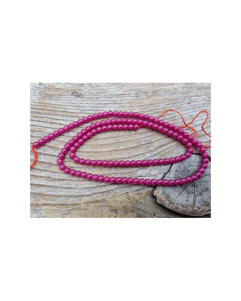 Rubin Kette 3mm farbbehandelt
