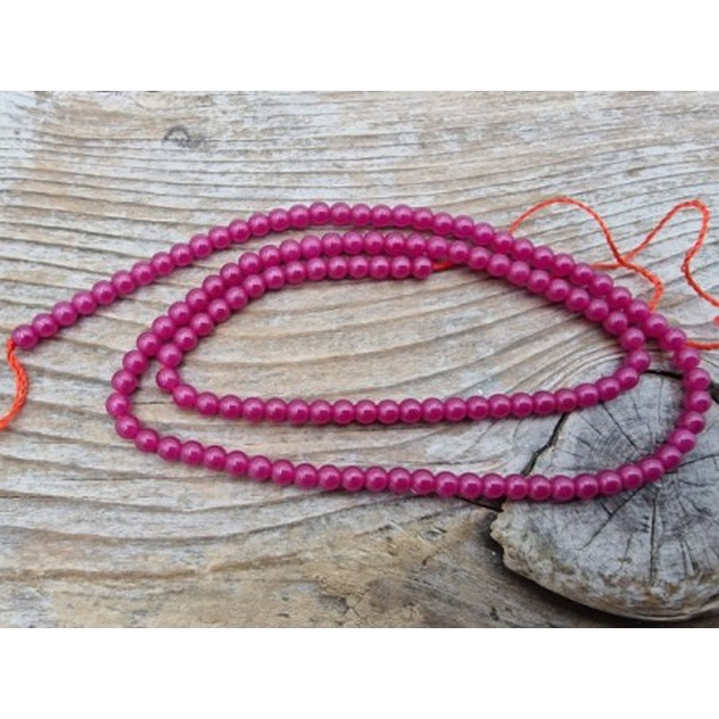 Rubin Kette 3mm farbbehandelt