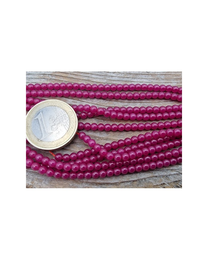 Rubin Kette 3mm farbbehandelt