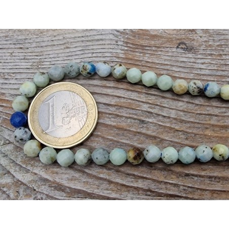 K2-Azuritkette (K2 Nite Stone) 5mm facettiert