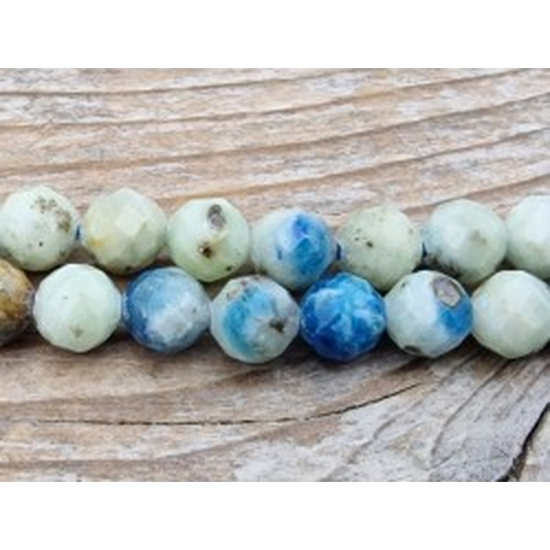 K2-Azuritkette (K2 Nite Stone) 5mm facettiert
