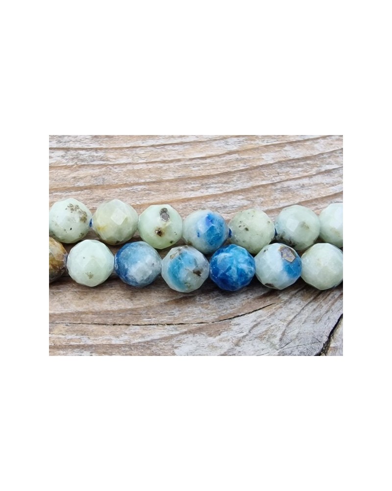 K2-Azuritkette (K2 Nite Stone) 5mm facettiert