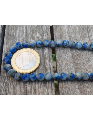 K2-Azuritkette (K2 Nite Stone) 6mm facettiert